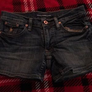 dark jean shorts
